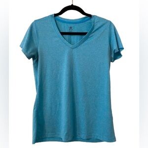 Champion blue short sleeve v-neck top, size Medium